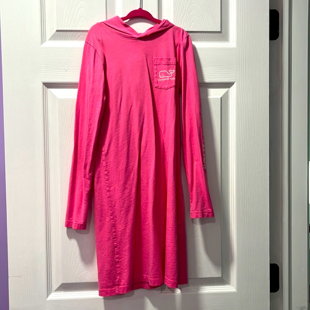 Kids Vineyard Vines size S (7-8) hooded pink lightweight dress or beach wear
